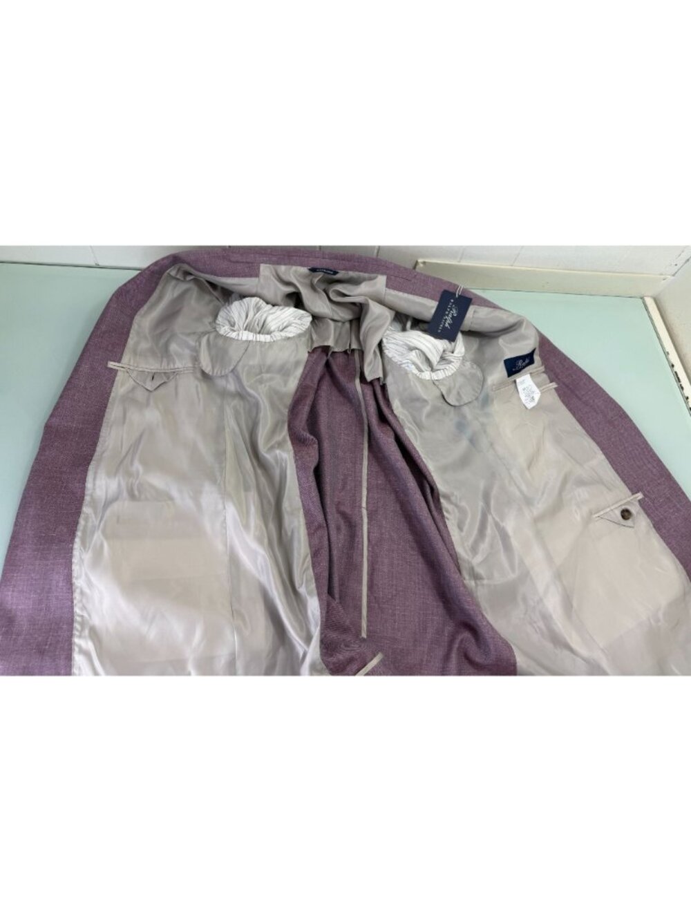 Ralph Lauren Blazer Jacket 46L Linen Silk Wool unstructured Purple Single Vent - Picture 3 of 12